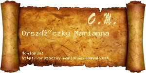 Orszáczky Marianna névjegykártya