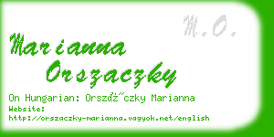 marianna orszaczky business card